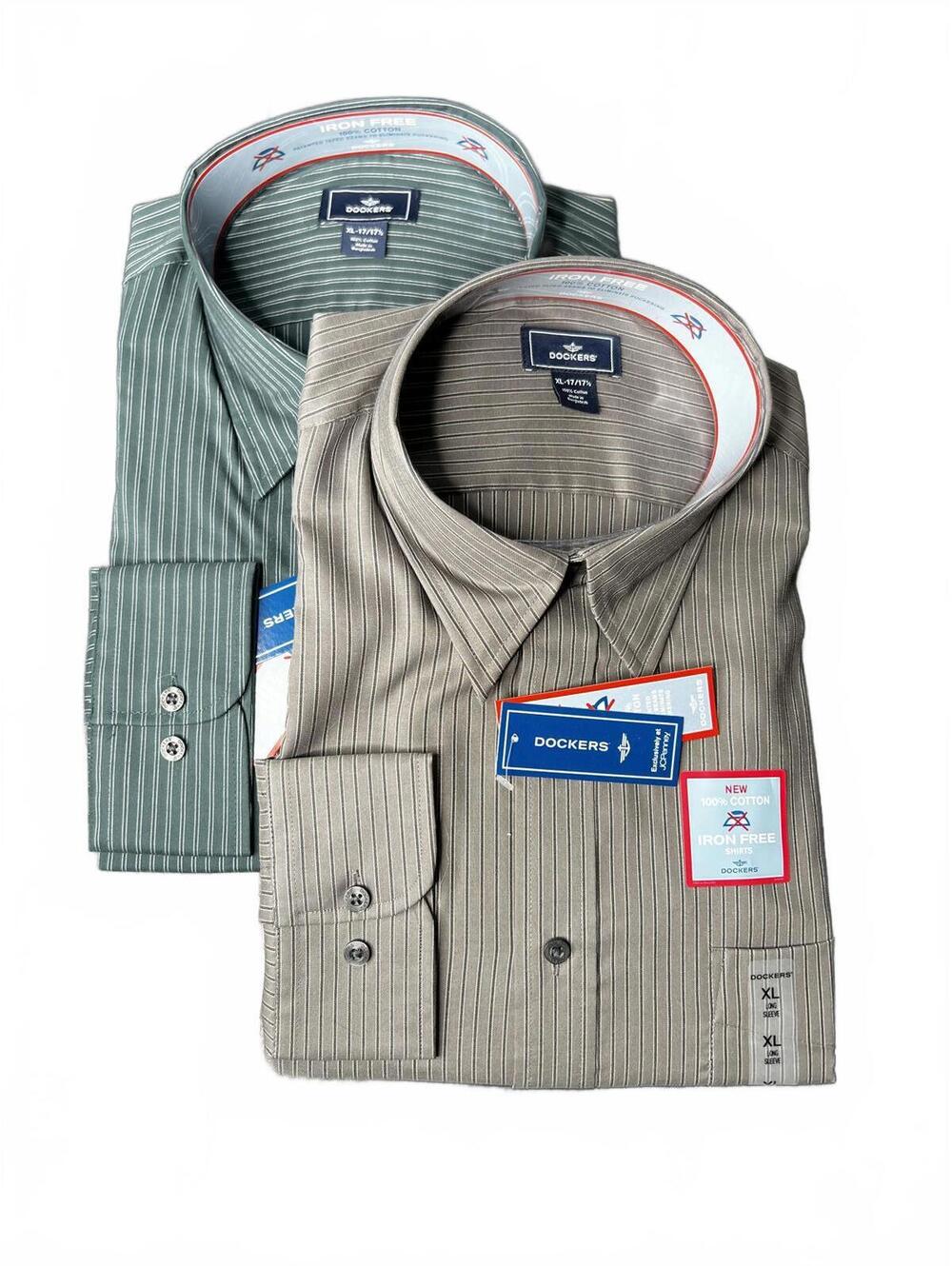 Dockers NEW Iron Free Set of 2 Iron Free Dress shirts - XL 17/17.5